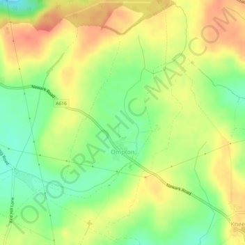 Ompton CP topographic map, elevation, terrain