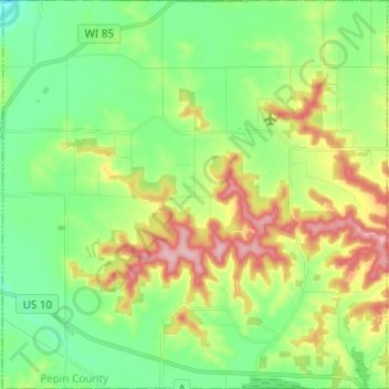 Town of Lima topographic map, elevation, terrain
