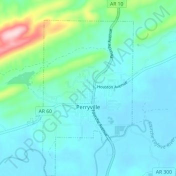 Perryville topographic map, elevation, terrain