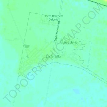La Grulla topographic map, elevation, terrain