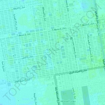 Al Sahafa topographic map, elevation, terrain