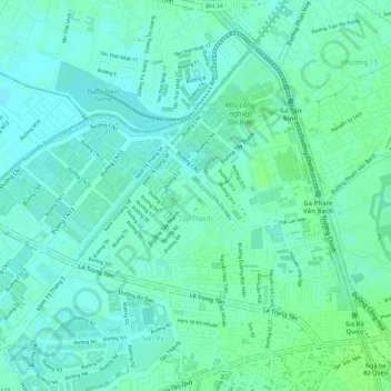 Tay Thanh Ward topographic map, elevation, terrain