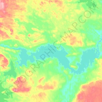 Shethanei Lake topographic map, elevation, terrain