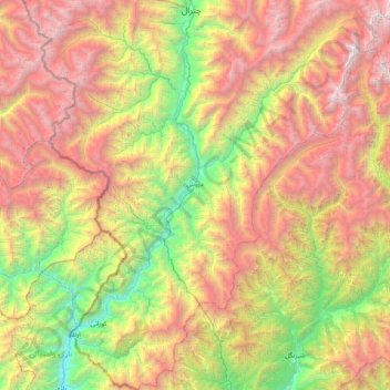 Drosh Tehsil topographic map, elevation, terrain