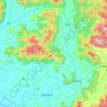 Sungai Ketil topographic map, elevation, terrain