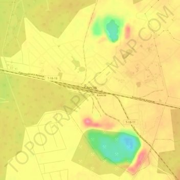 Клесов topographic map, elevation, terrain