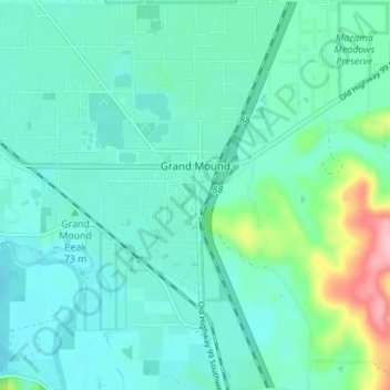 Grand Mound topographic map, elevation, terrain