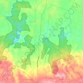 Mulo topographic map, elevation, terrain