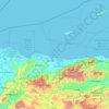 Atlántida topographic map, elevation, terrain