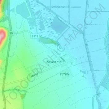 Yesud HaMaala topographic map, elevation, terrain