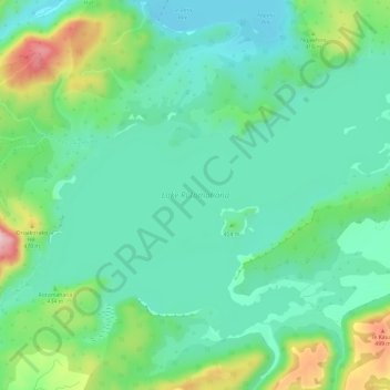 Lake Rotomahana topographic map, elevation, terrain