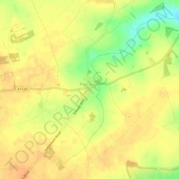 Pettaugh topographic map, elevation, terrain