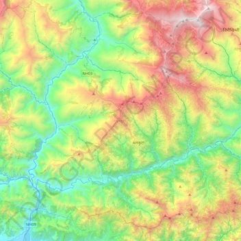 Dhankuta topographic map, elevation, terrain