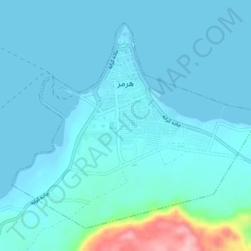Hormuz topographic map, elevation, terrain