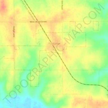 Fontana topographic map, elevation, terrain