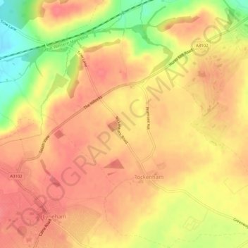 Tockenham topographic map, elevation, terrain