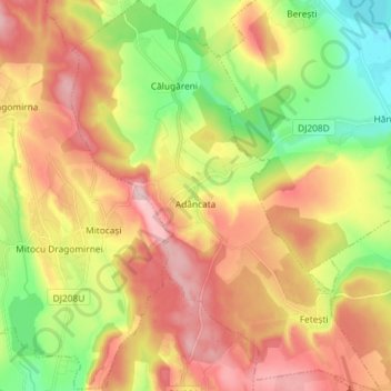 Adâncata topographic map, elevation, terrain