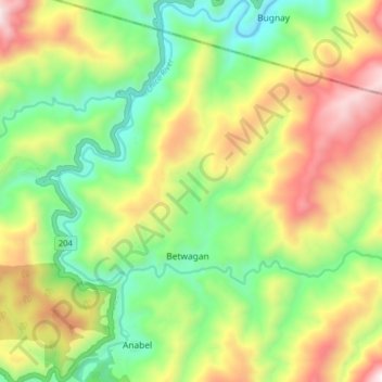 Betwagan topographic map, elevation, terrain