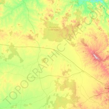 Western Downs Regional topographic map, elevation, terrain