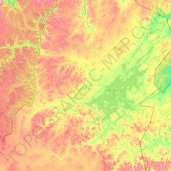 Inari topographic map, elevation, terrain