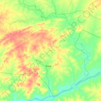 Awe topographic map, elevation, terrain