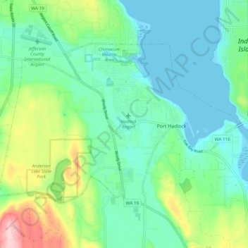 Port Hadlock-Irondale topographic map, elevation, terrain