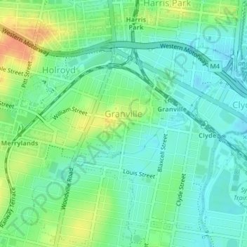 Granville topographic map, elevation, terrain