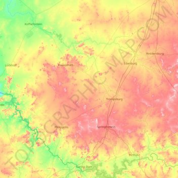 Kopanong Local Municipality topographic map, elevation, terrain