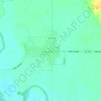 Morganville topographic map, elevation, terrain