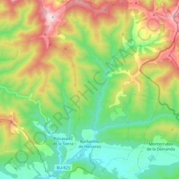 Barbadillo de Herreros topographic map, elevation, terrain