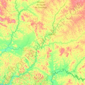 Ouara topographic map, elevation, terrain