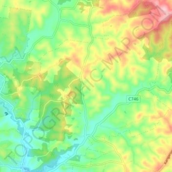 Cottles Bridge topographic map, elevation, terrain