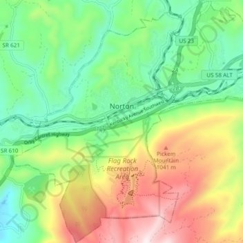 Norton topographic map, elevation, terrain