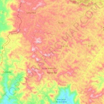 Varre-Sai topographic map, elevation, terrain