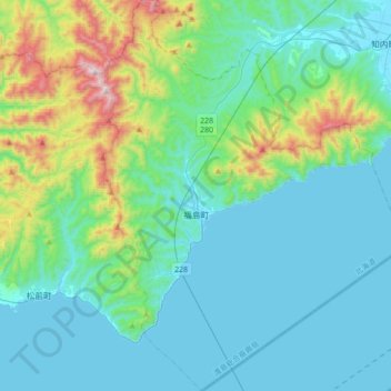 Fukushima topographic map, elevation, terrain