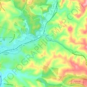 Wattle Glen topographic map, elevation, terrain