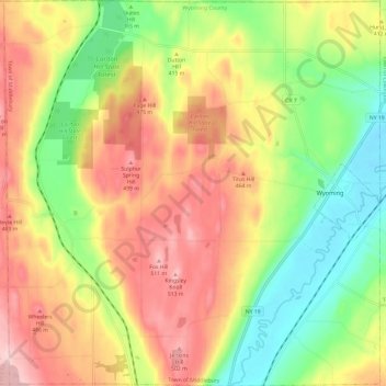 Town of Middlebury topographic map, elevation, terrain