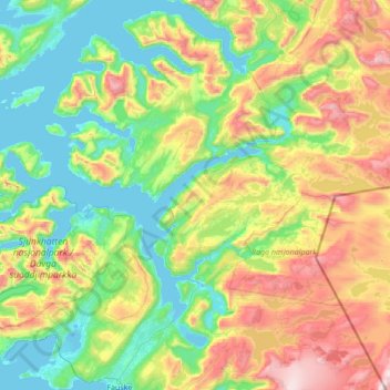 Sørfold topographic map, elevation, terrain