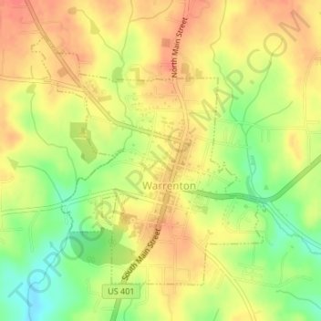 Warrenton topographic map, elevation, terrain