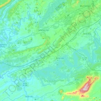 Jefferson County topographic map, elevation, terrain