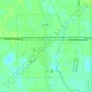 Albany topographic map, elevation, terrain