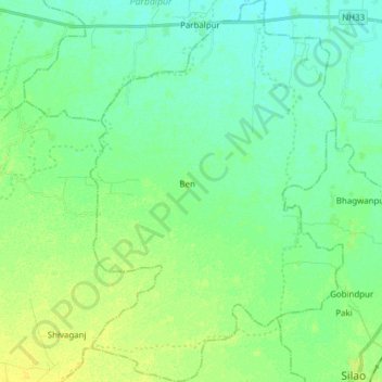 Ben topographic map, elevation, terrain