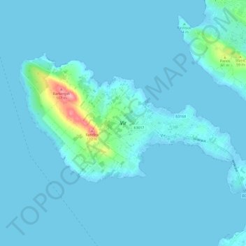 Vir topographic map, elevation, terrain