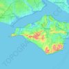 Isle of Wight National Landscape topographic map, elevation, terrain