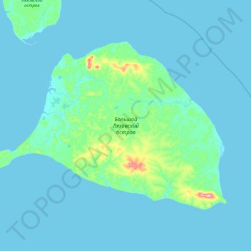 Große Ljachow-Insel topographic map, elevation, terrain