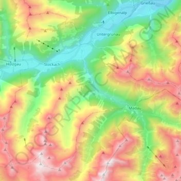 Gemeinde Bach topographic map, elevation, terrain