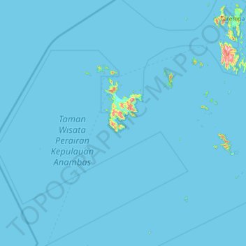 Anambas Islands topographic map, elevation, terrain