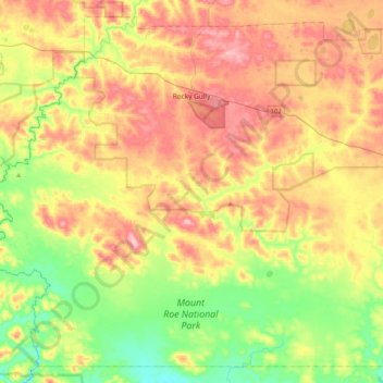 Rocky Gully topographic map, elevation, terrain