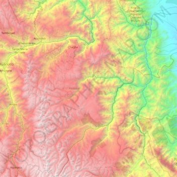 Province of Pachitea topographic map, elevation, terrain