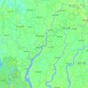 Pirojpur District topographic map, elevation, terrain